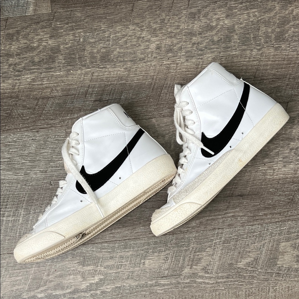 Nike White and Black High-Top Sneakers
